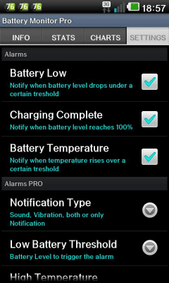 Screenshot of the application Battery Monitor Widget - #7