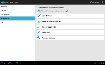 Screenshot of the application Notification Toggle - #8
