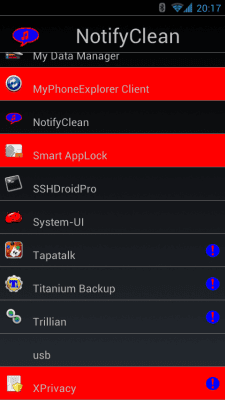 Screenshot of the application NotifyClean - #1