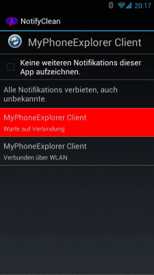 Screenshot of the application NotifyClean - #2