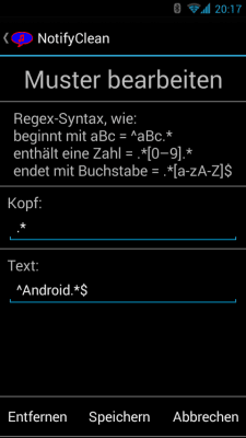 Screenshot of the application NotifyClean - #3