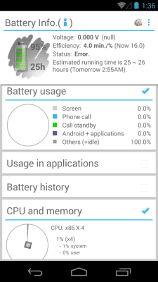 Screenshot of the application Battery Widget (LITE) - #2