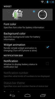 Screenshot of the application Battery Widget (LITE) - #5