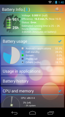 Screenshot of the application Battery Widget (LITE) - #6