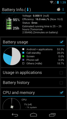 Screenshot of the application Battery Widget (LITE) - #7
