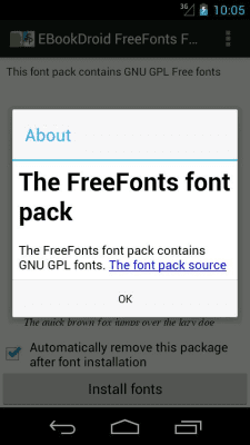 Screenshot of the application EBookDroid FreeFonts FontPack - #2