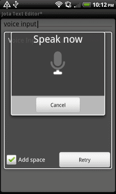 Screenshot of the application Voice Input for Jota - #1