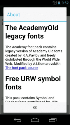 Screenshot of the application EBookDroid Legacy FontPack - #2