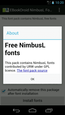 Screenshot of the application EBookDroid NimbusL FontPack - #2