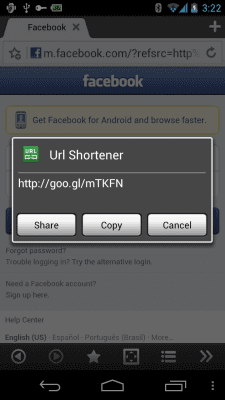 Screenshot of the application Boat URL Shortener Add-on - #1