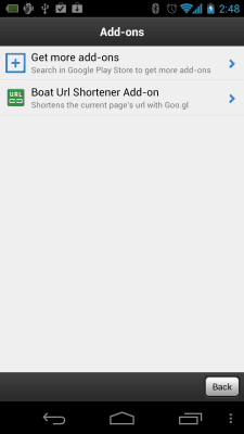 Screenshot of the application Boat URL Shortener Add-on - #3