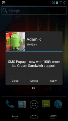 Screenshot of the application SMS Popup - #1