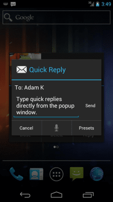 Screenshot of the application SMS Popup - #3