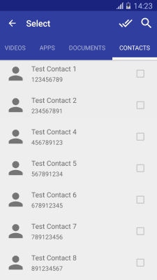 Screenshot of the application SuperBeam Contacts Plugin - #2