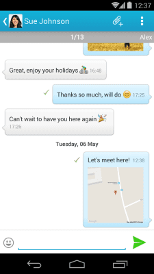 Screenshot of the application mysms – GPS Location Sharing - #3