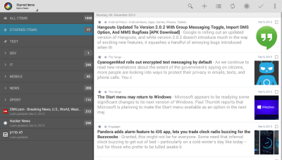 Screenshot of the application Tiny Tiny RSS | News+ - #6