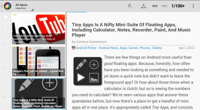 Screenshot of the application Tiny Tiny RSS | News+ - #16