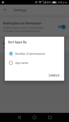 Screenshot of the application Permission Check Plugin - #7