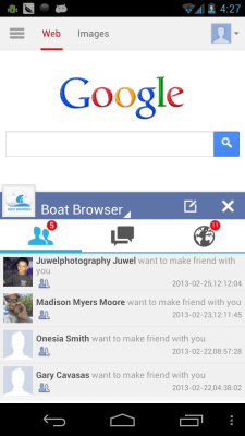 Screenshot of the application Boat FBAddon (Notification) - #3
