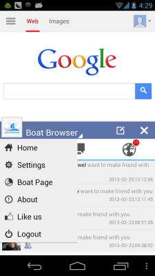 Screenshot of the application Boat FBAddon (Notification) - #4