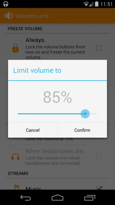 Screenshot of the application Volume Limit & Lock - #2