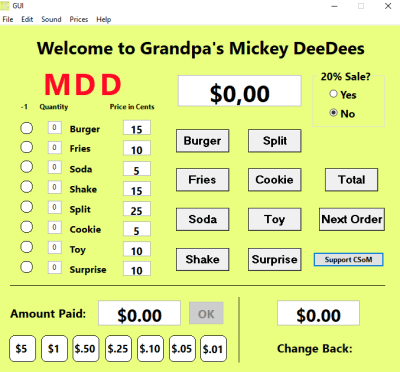 Screenshot of the application Mickey DeeDees - #1