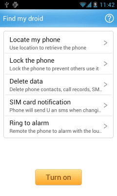 Screenshot of the application GO SMS Pro Find Phone plug-in - #2