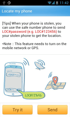 Screenshot of the application GO SMS Pro Find Phone plug-in - #3