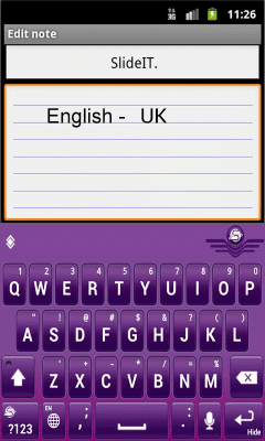 Screenshot of the application SlideIT English UK pack - #2