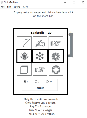 Screenshot of the application Slot Machine - #1
