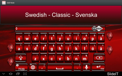 Screenshot of the application SlideIT Swedish Classic Pack - #1