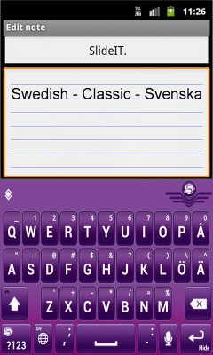 Screenshot of the application SlideIT Swedish Classic Pack - #2