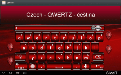 Screenshot of the application SlideIT Czech QWERTZ Pack - #1