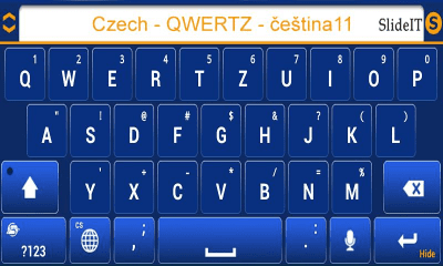 Screenshot of the application SlideIT Czech QWERTZ Pack - #3