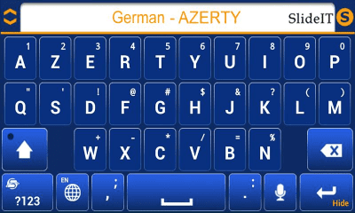 Screenshot of the application SlideIT German AZERTY Pack - #3