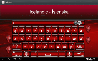 Screenshot of the application SlideIT Icelandic Pack - #1