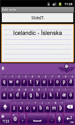 Screenshot of the application SlideIT Icelandic Pack - #2