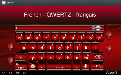 Screenshot of the application SlideIT French QWERTZ Pack - #1