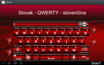 Screenshot of the application SlideIT Slovak QWERTY Pack - #1