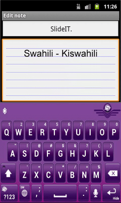 Screenshot of the application SlideIT Swahili Pack - #2