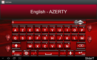 Screenshot of the application SlideIT English AZERTY Pack - #1