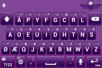 Screenshot of the application SlideIT Norwegian Dvorak Pack - #4