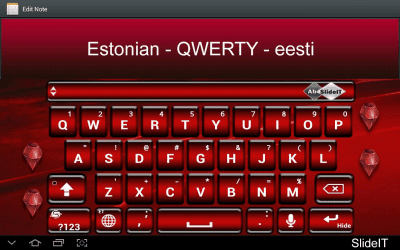 Screenshot of the application SlideIT Estonian QWERTY pack - #1