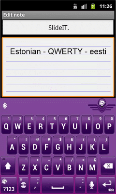 Screenshot of the application SlideIT Estonian QWERTY pack - #2
