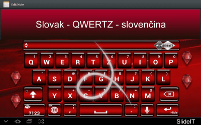 Screenshot of the application SlideIT Slovak QWERTZ Pack - #1