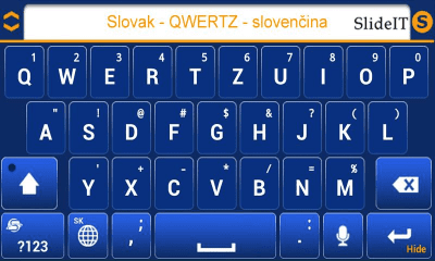 Screenshot of the application SlideIT Slovak QWERTZ Pack - #3
