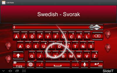 Screenshot of the application SlideIT Swedish Svorak Pack - #1