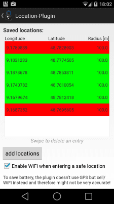 Screenshot of the application Delayed Lock Location Plugin - #1