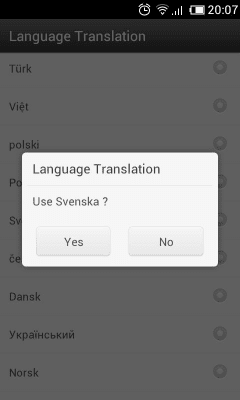 Screenshot of the application Swedish Language GOWeatherEX - #1