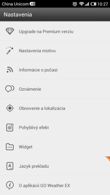 Screenshot of the application Slovakia GO Weather EX - #1